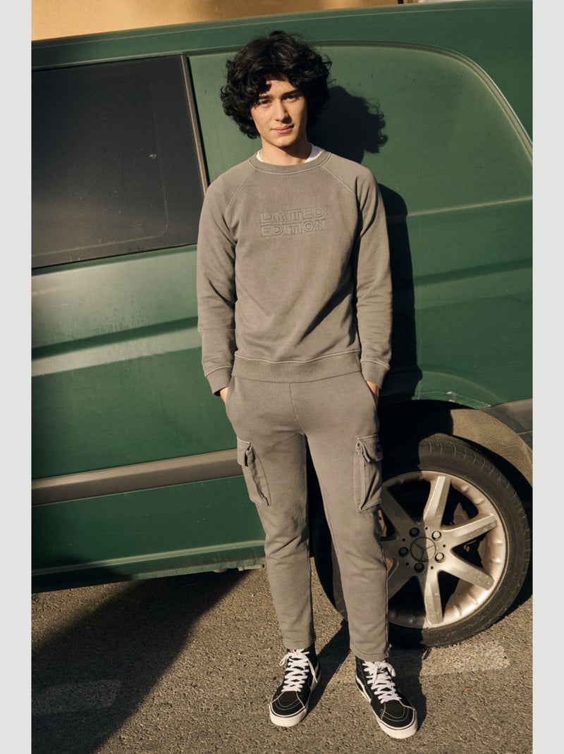 Pantalon BASCABO jogpant 'Le Temps Des Cerises' Gris - Kiabi