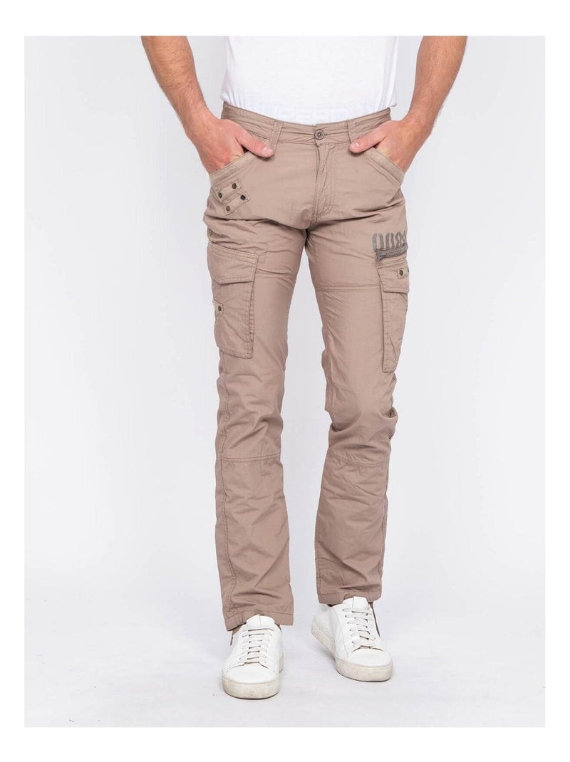 Pantalon battle CADILLAC Marron - Kiabi