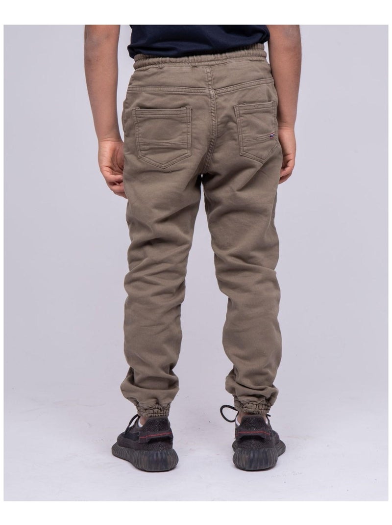 Pantalon battle molleton CLOGO garçon Kaki - Kiabi