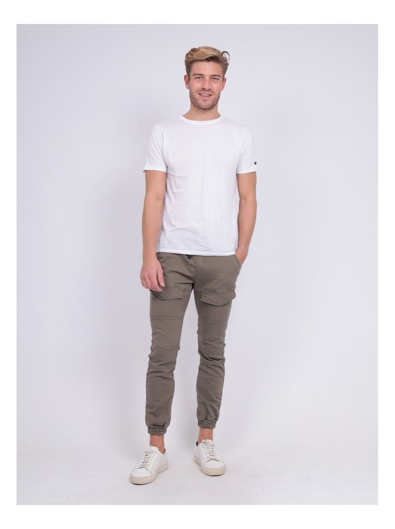 Pantalon battle molleton CLOGO Kaki - Kiabi