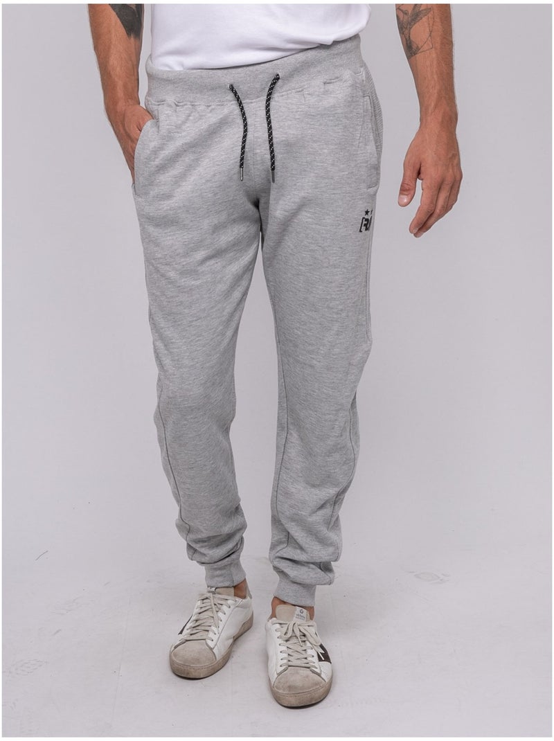 Pantalon battle molleton VERCOUT Gris chiné - Kiabi
