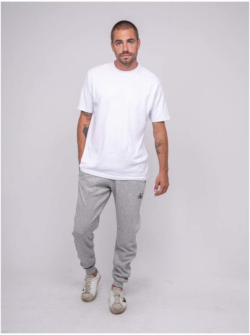 Pantalon battle molleton VERCOUT Gris chiné - Kiabi