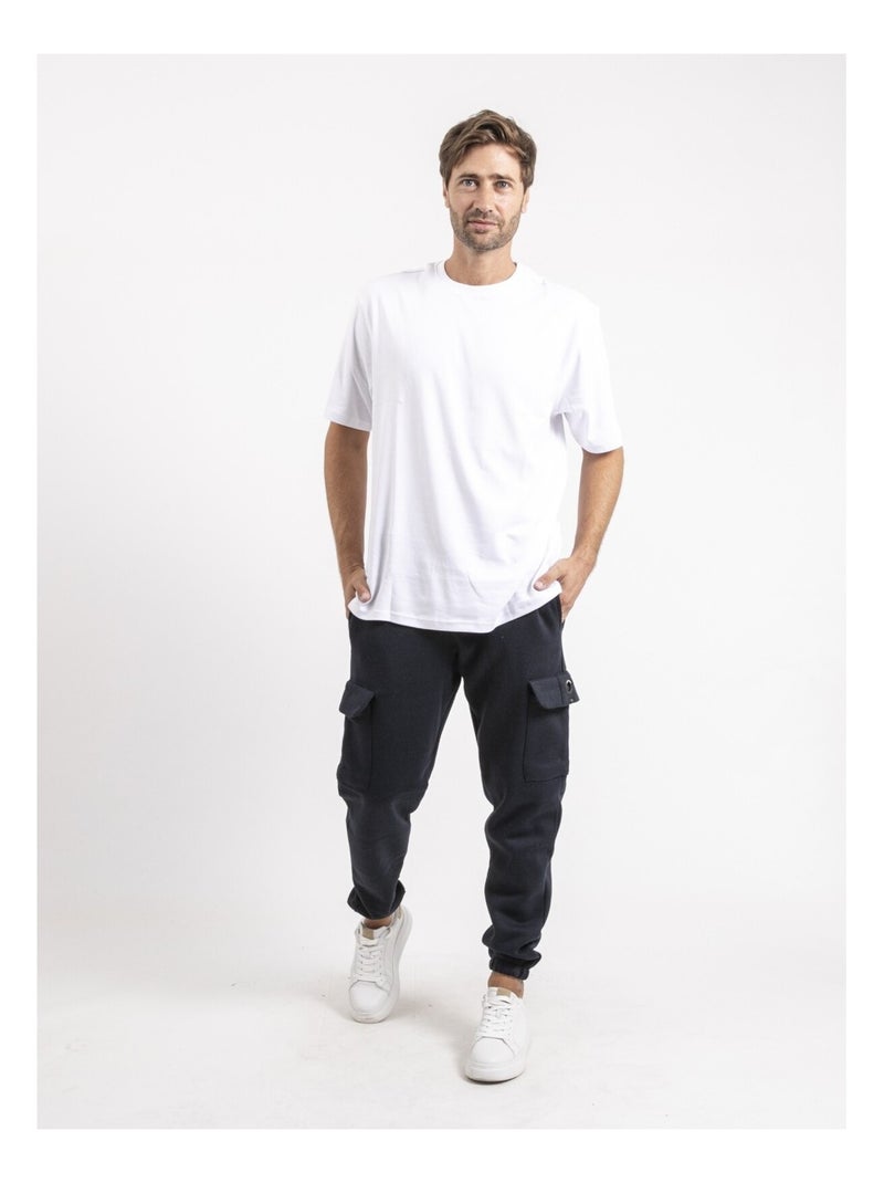 Pantalon battle molleton VITOF Bleu marine - Kiabi
