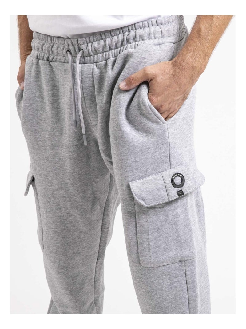 Pantalon battle molleton VITOF Gris chiné - Kiabi