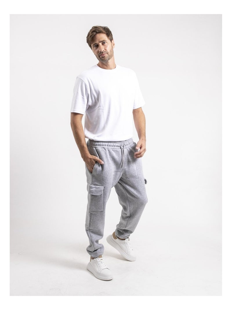 Pantalon battle molleton VITOF Gris chiné - Kiabi