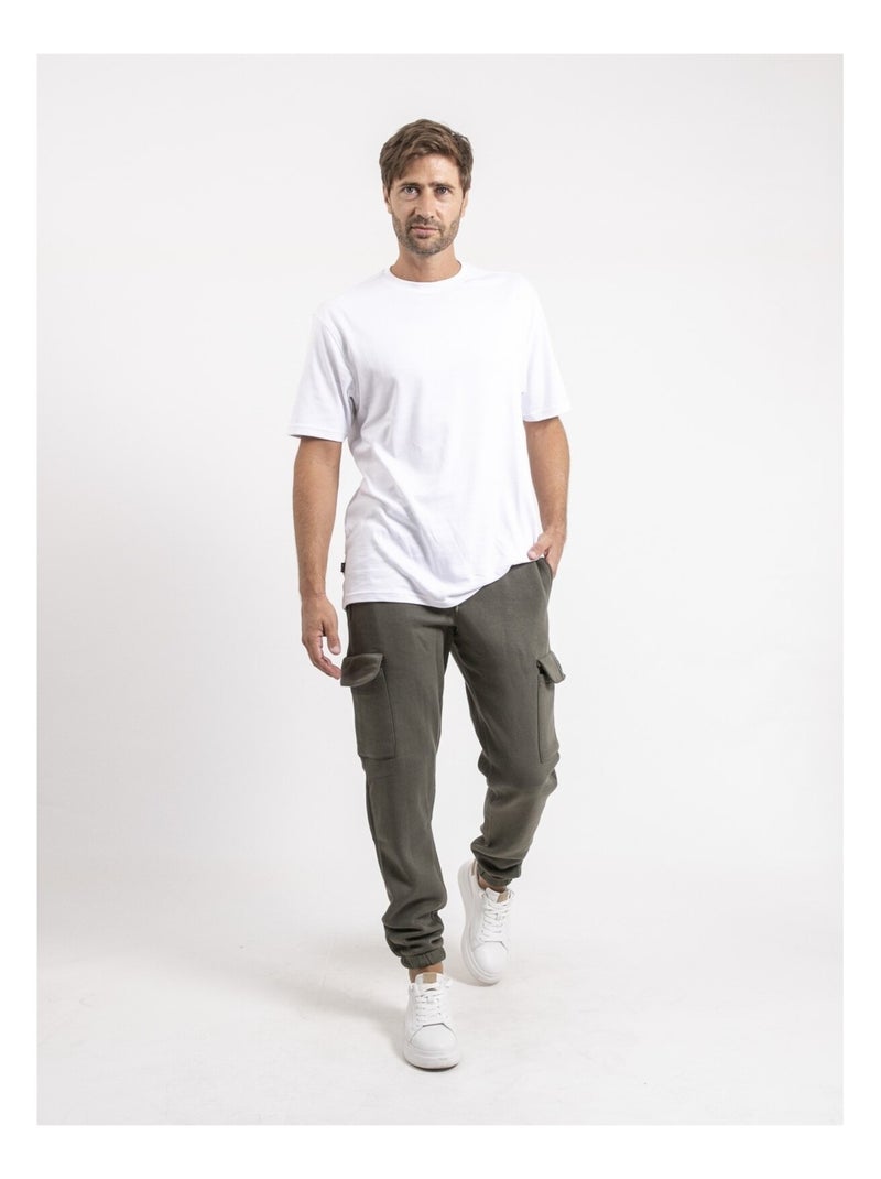 Pantalon battle molleton VITOF Kaki - Kiabi