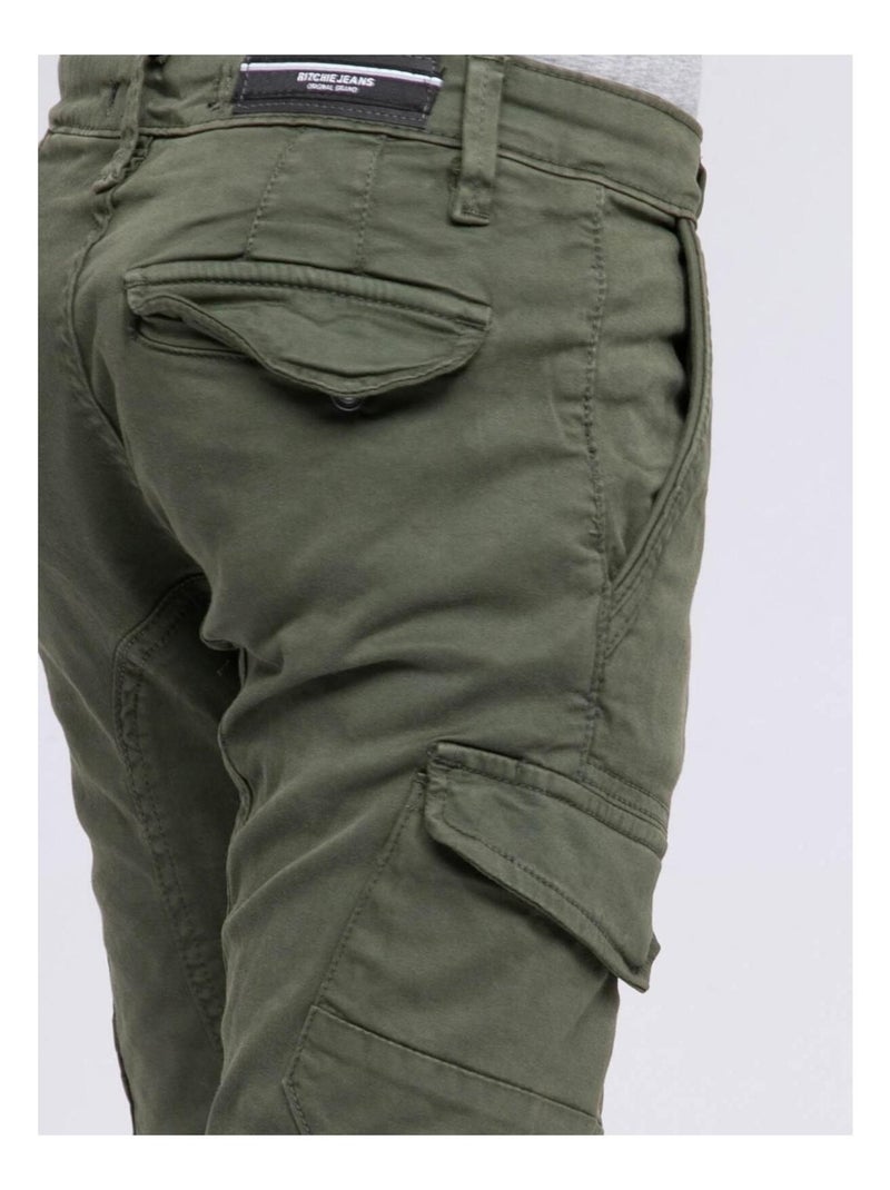 Pantalon battle VAOUR garçon Kaki - Kiabi