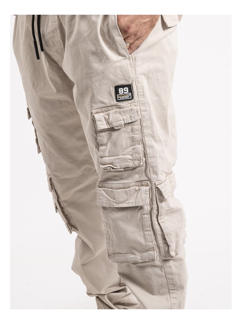 Pantalon battle VICTOR Beige - Kiabi