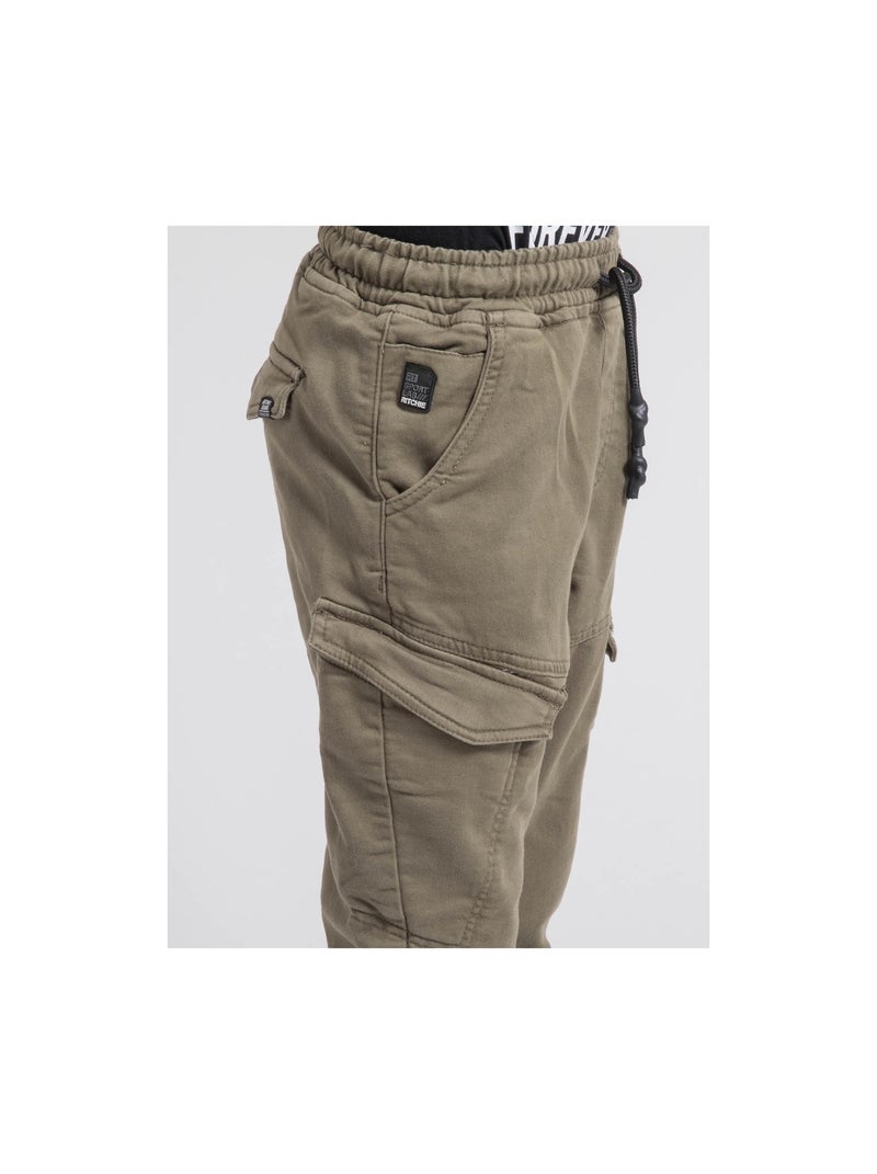 Pantalon battle vlog garçon Kaki - Kiabi