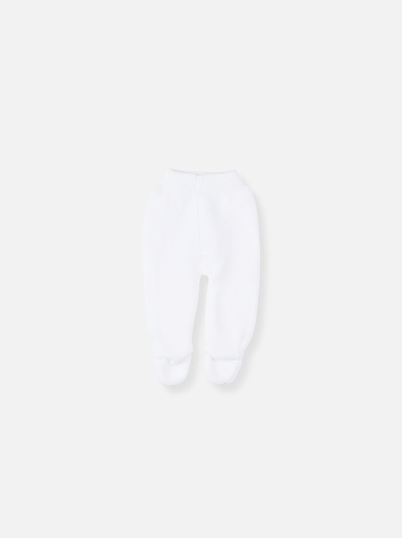 Pantalon bébé à pied en coton biologique Blanc - Kiabi