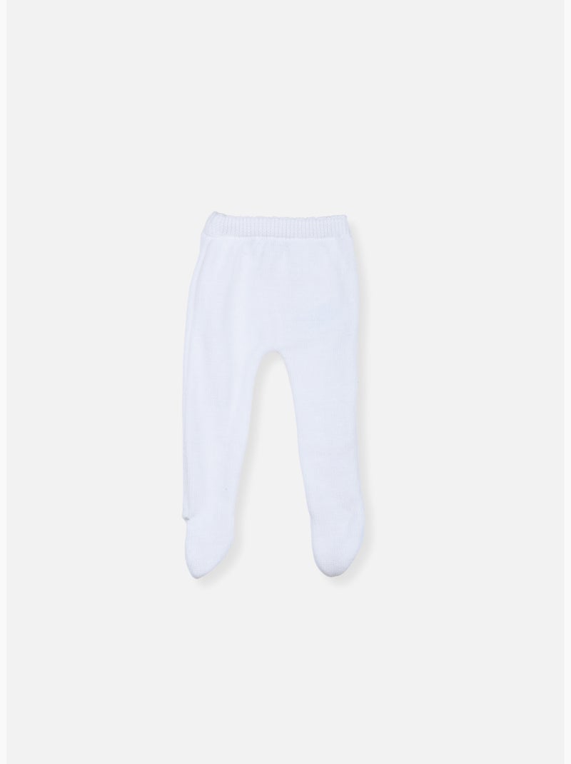 Pantalon bébé à pieds en coton - collection «petits chats» Blanc - Kiabi