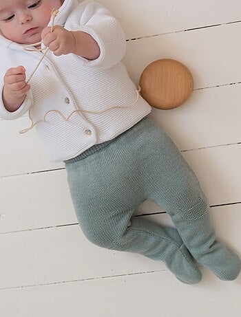 Pantalon bébé à pieds en coton - collection «petits chats»