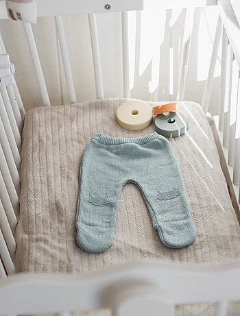 Pantalon bébé à pieds en coton - collection «petits chats»