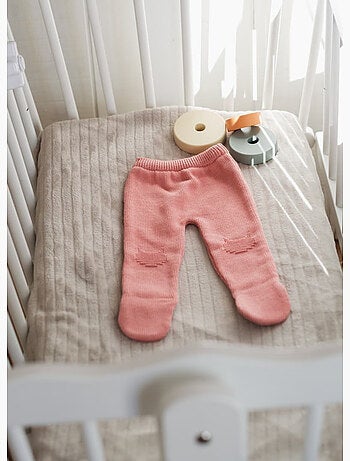 Pantalon bébé à pieds en coton - collection «petits chats»