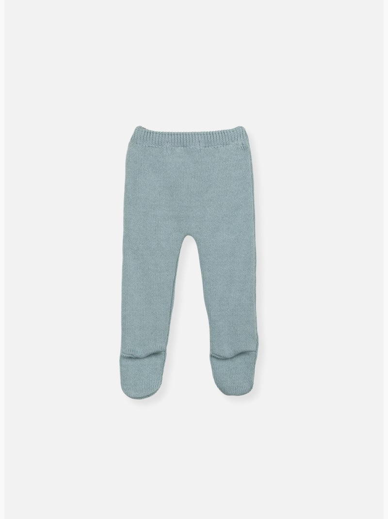 Pantalon bébé à pieds en coton - collection «petits chats» Vert - Kiabi