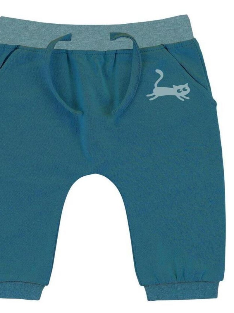 Pantalon Bébé en Coton Bio Bleu Corsaire Bleu marine - Kiabi