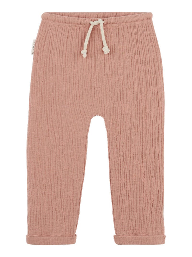 Pantalon bébé en gaze de coton Para Rose - Kiabi