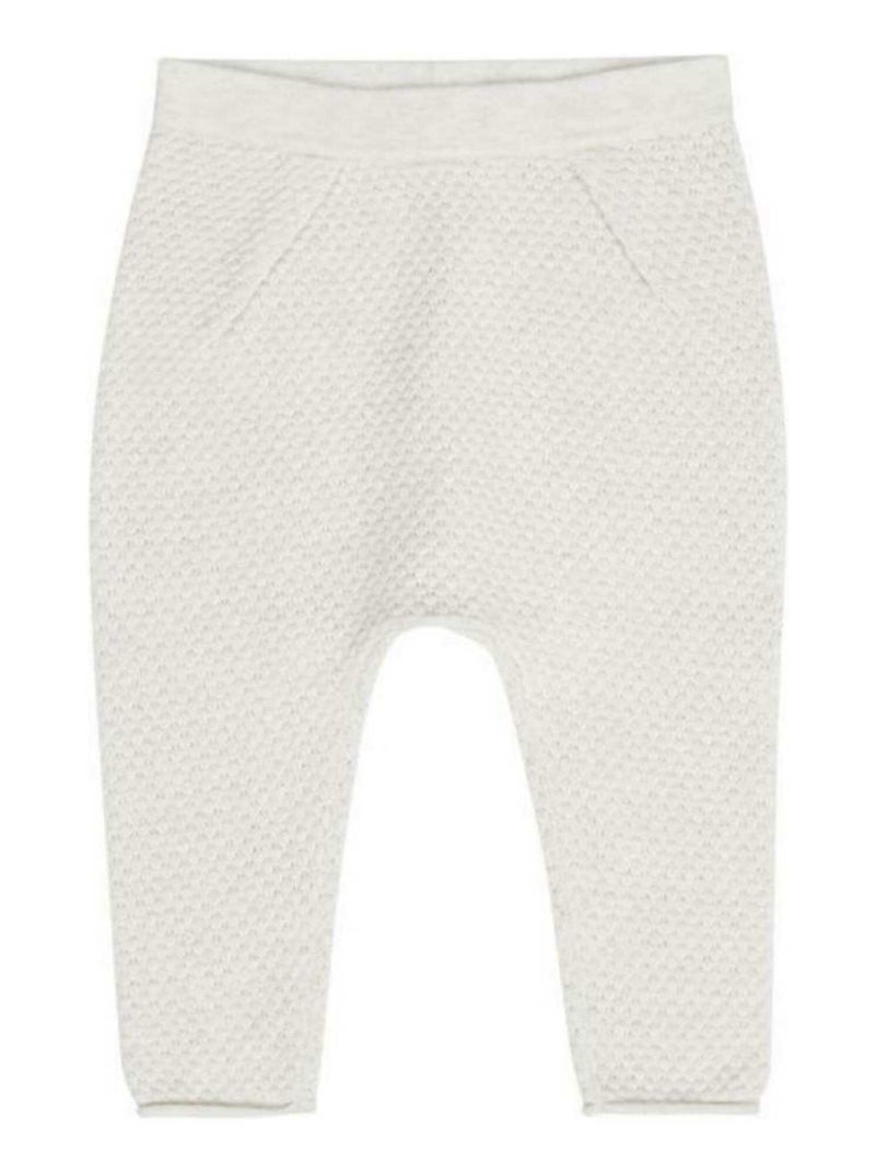 Pantalon Bébé en Maille Bio Beige - Kiabi