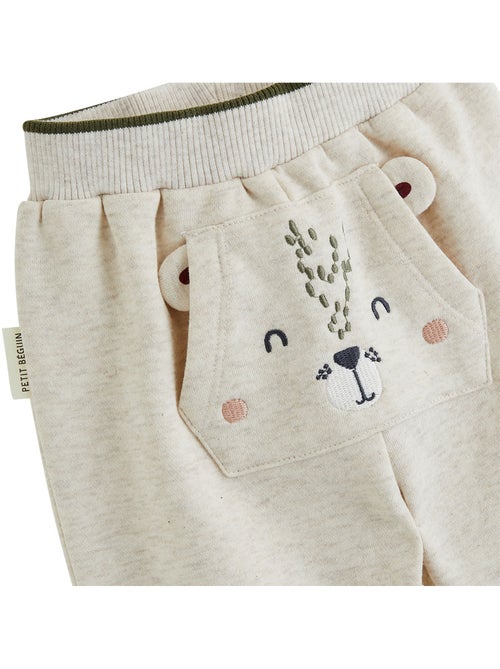 Pantalon bébé en molleton pistache - Kiabi