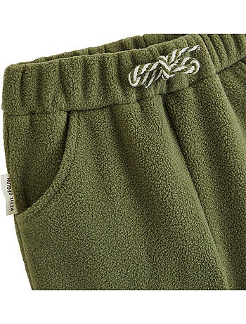 Pantalon bébé en polaire pistache
