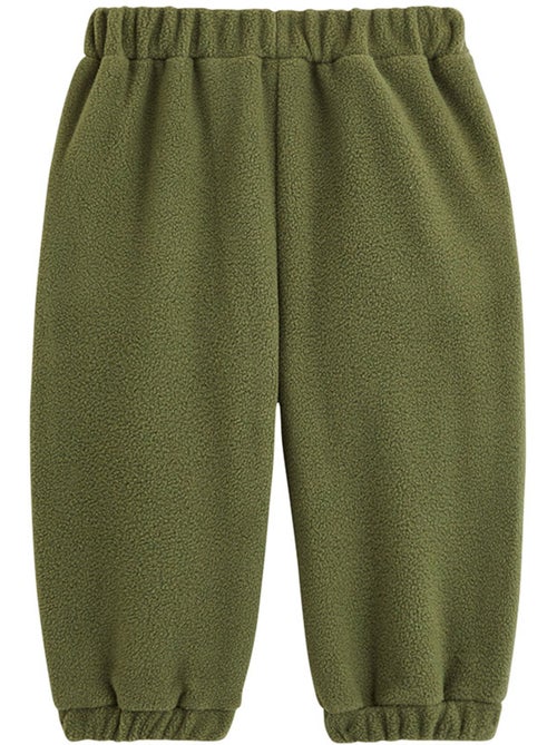 Pantalon bébé en polaire pistache - Kiabi
