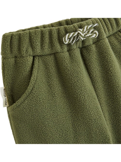 Pantalon bébé en polaire pistache - Kiabi