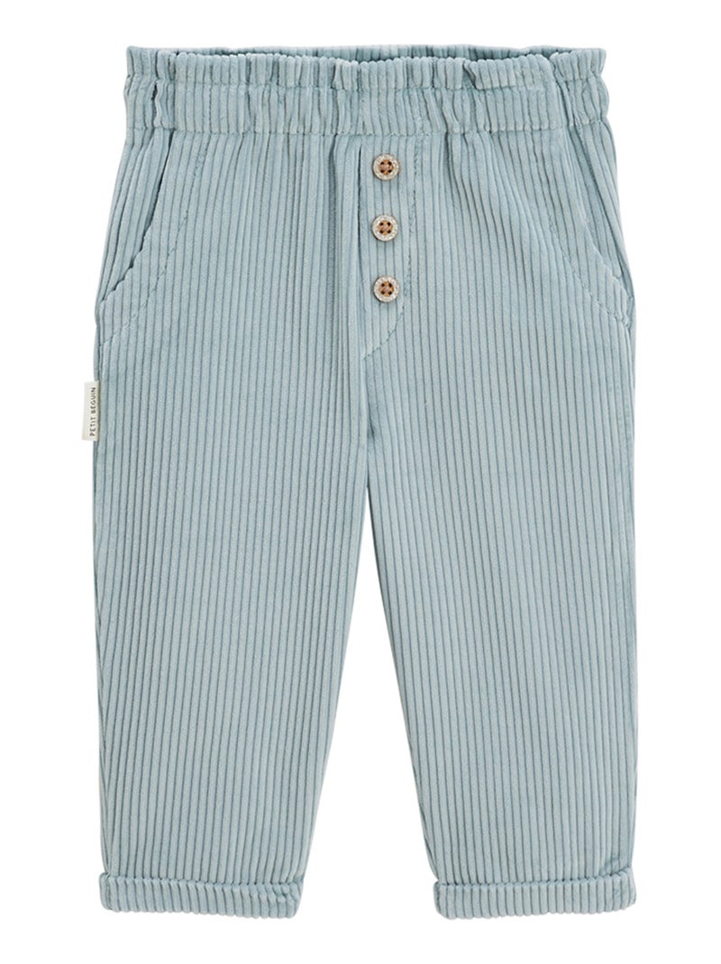 Pantalon bébé en velours côtelé Alma Bleu - Kiabi