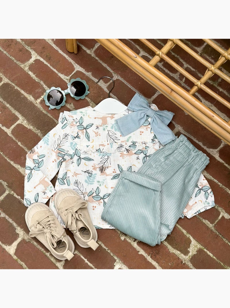 Pantalon bébé en velours côtelé Alma Bleu - Kiabi