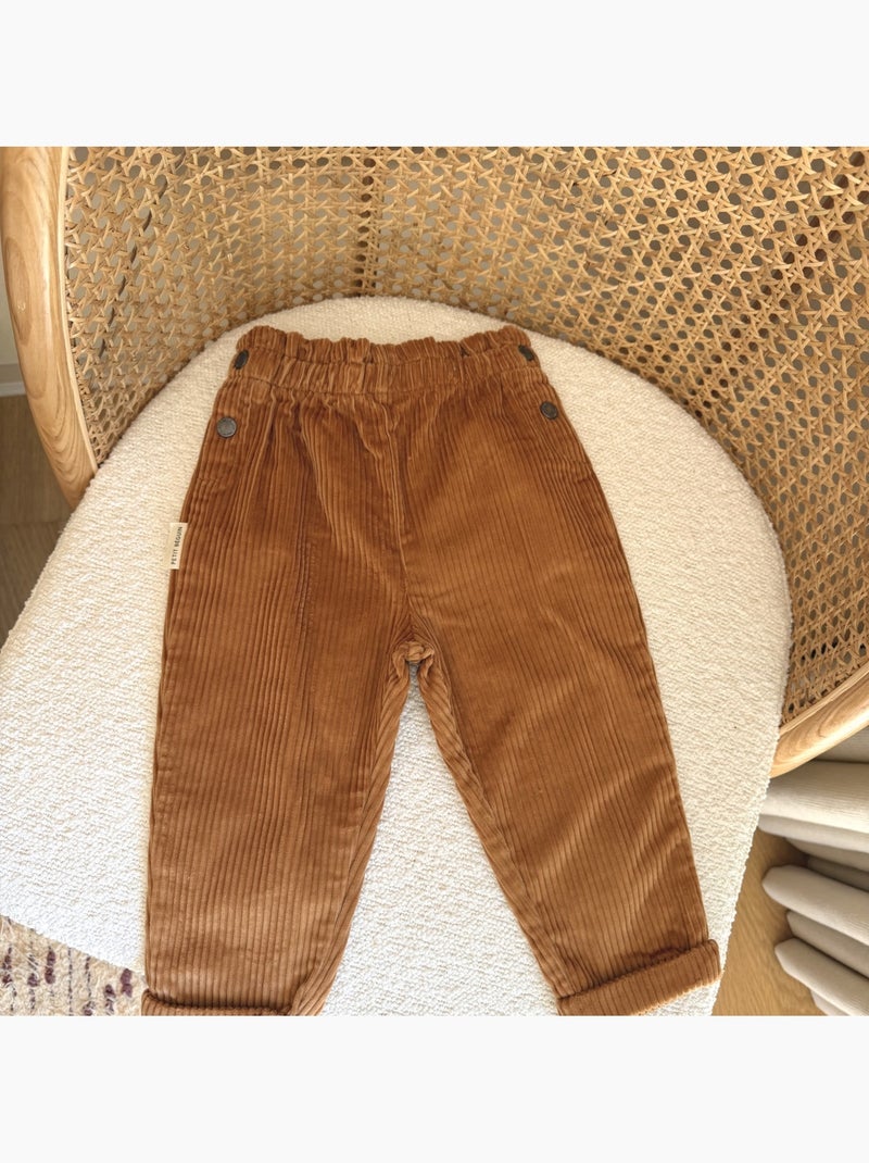 Pantalon bébé en velours côtelé cléo Camel - Kiabi