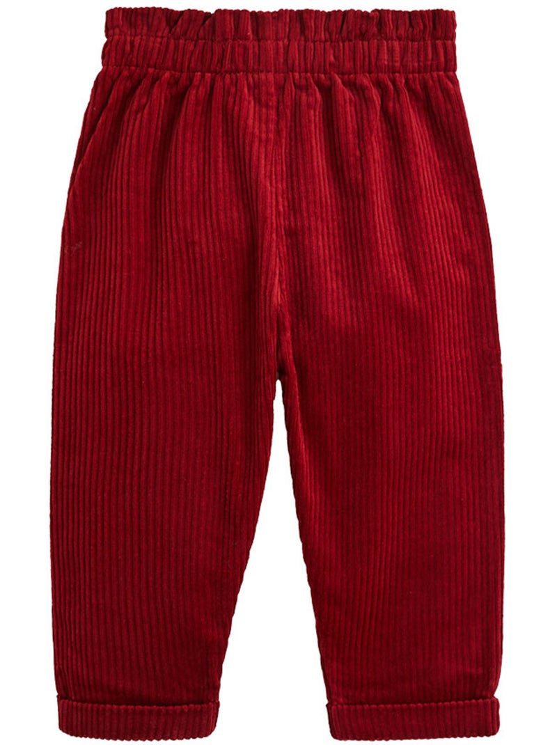Pantalon bébé en velours côtelé grace Bordeaux - Kiabi