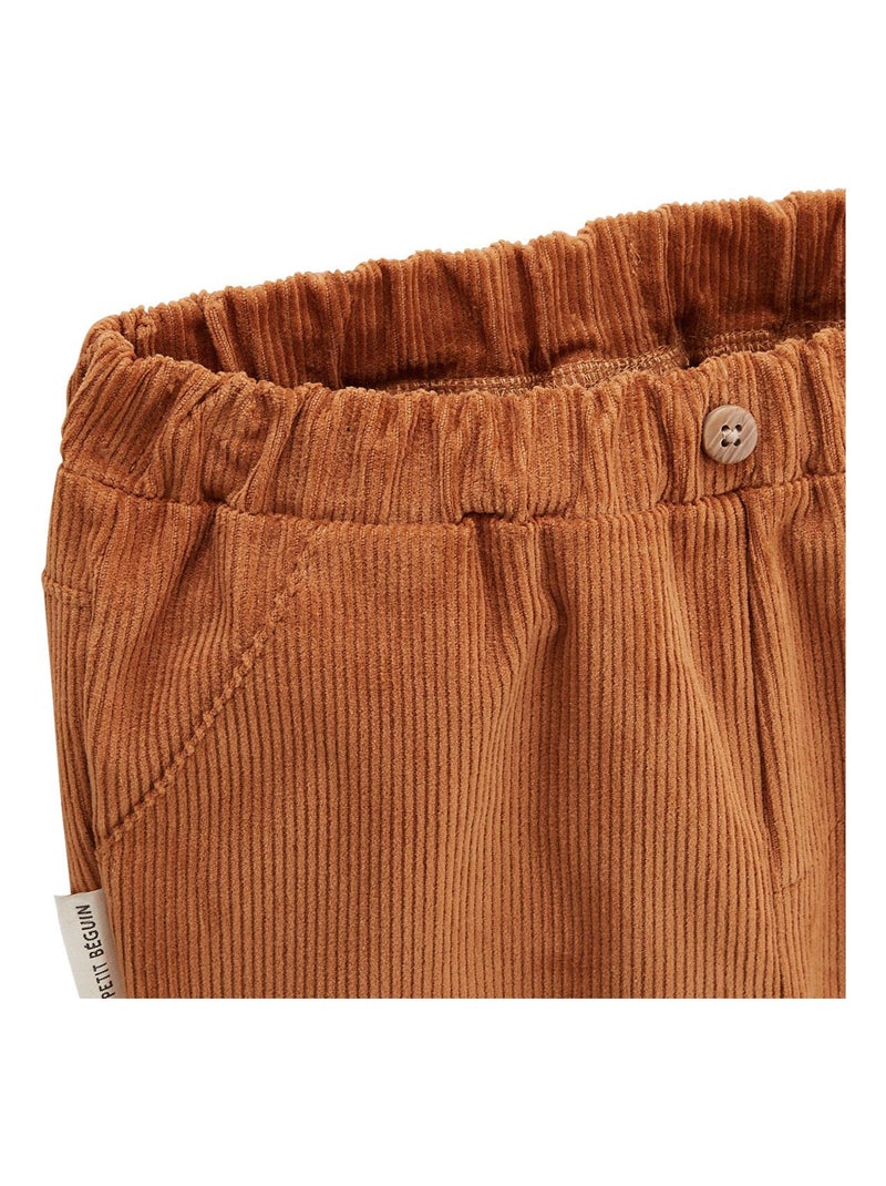 Pantalon bébé en velours côtelé Malo Marron - Kiabi