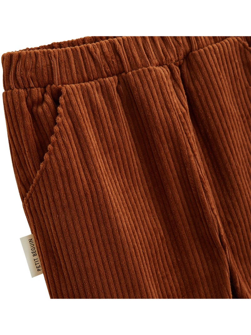 Pantalon bébé en velours côtelé Moka Marron - Kiabi