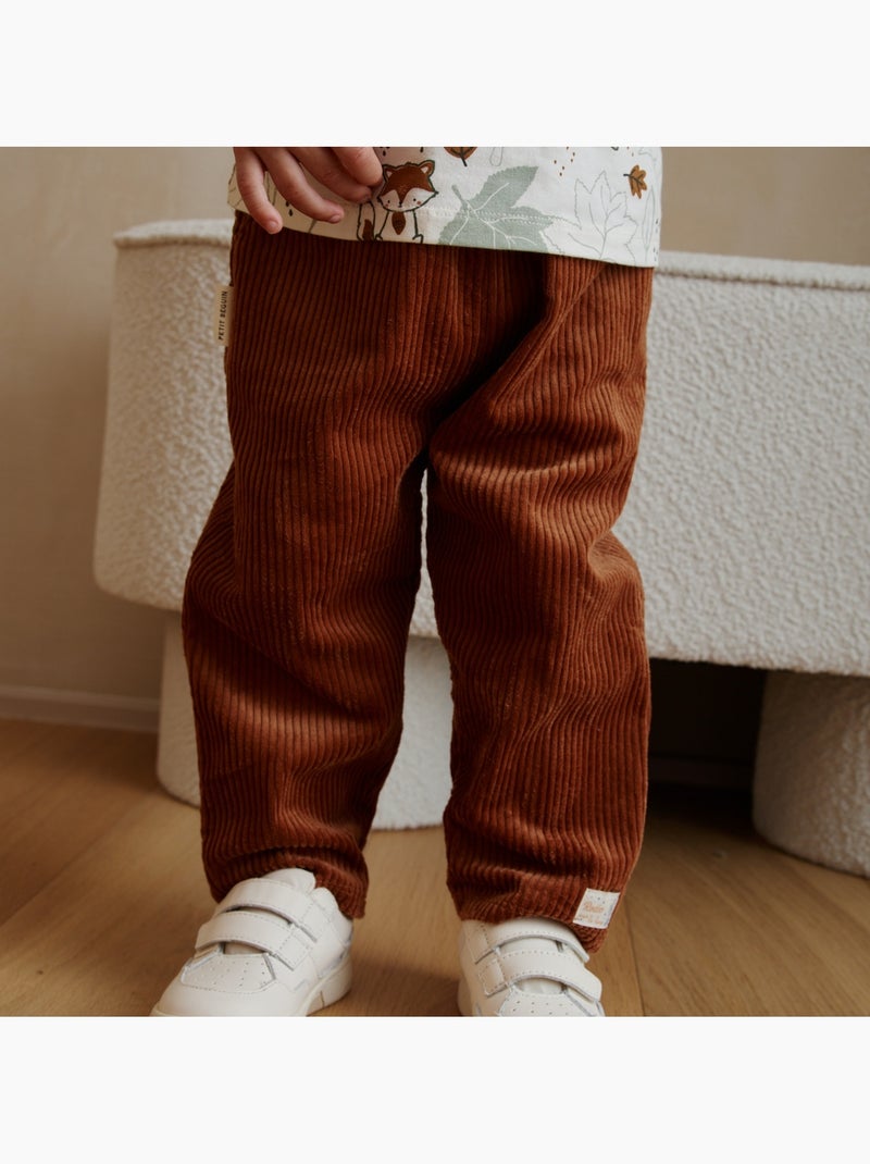 Pantalon bébé en velours côtelé Moka Marron - Kiabi