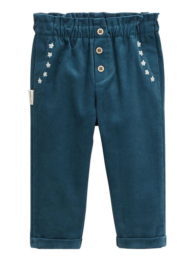 Pantalon bébé en velours côtelé Népal Bleu - Kiabi