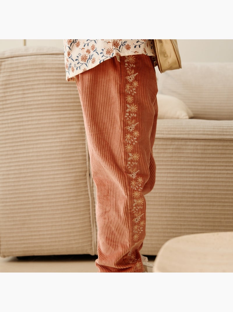 Pantalon bébé en velours côtelé ollie Rose foncé - Kiabi