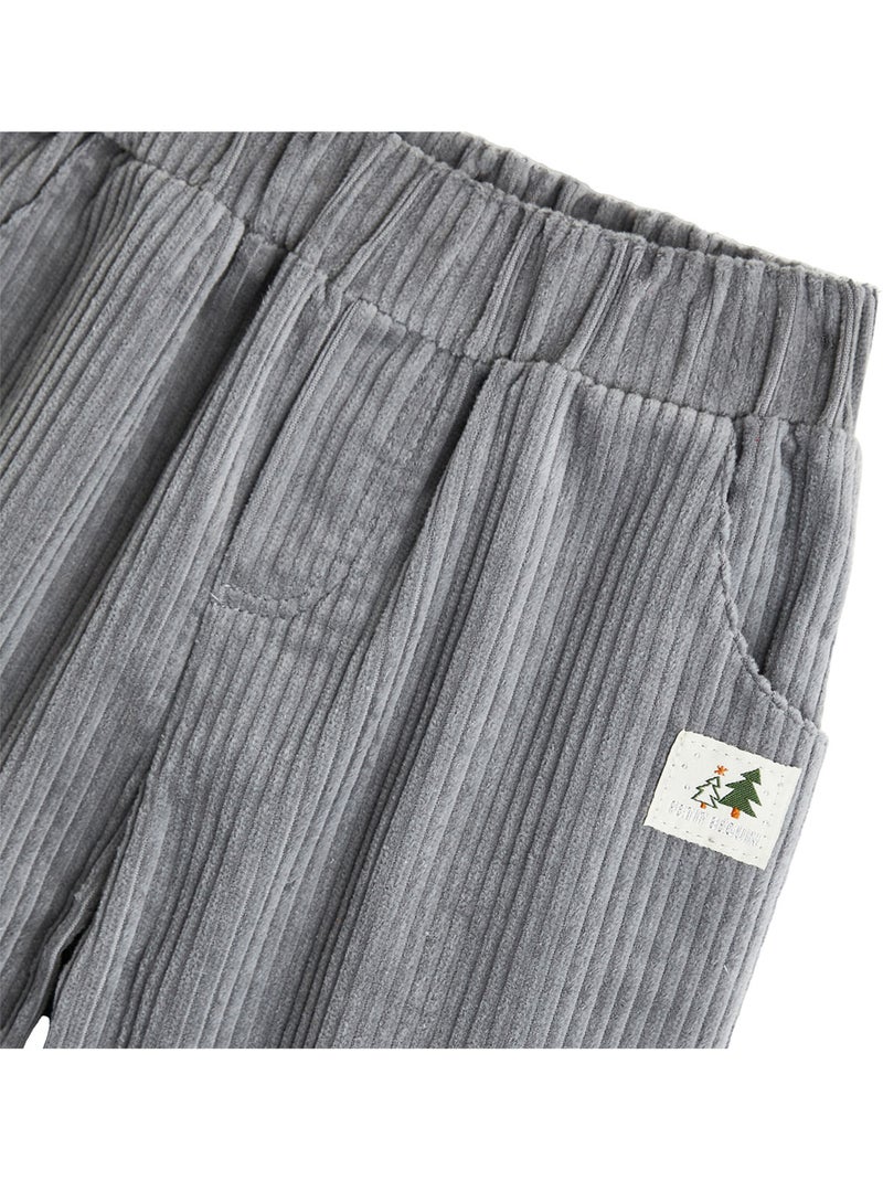 Pantalon bébé en velours côtélé oslo Gris Gris - Kiabi