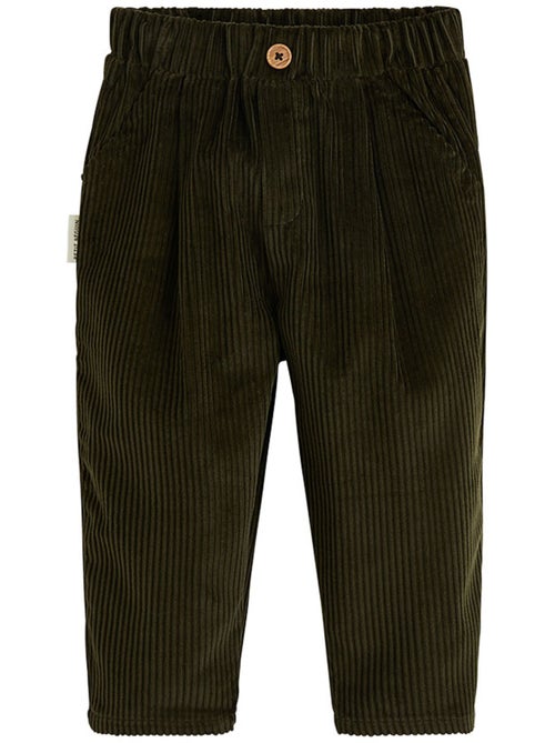Pantalon bébé en velours côtelé pistache - Kiabi