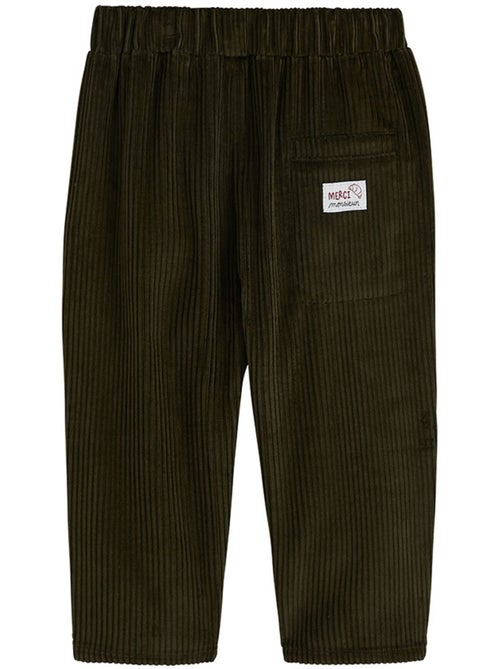 Pantalon bébé en velours côtelé pistache - Kiabi