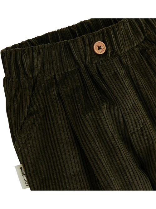 Pantalon bébé en velours côtelé pistache - Kiabi