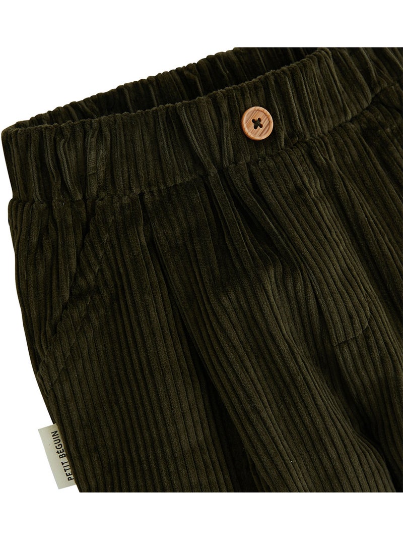 Pantalon bébé en velours côtelé pistache Vert - Kiabi