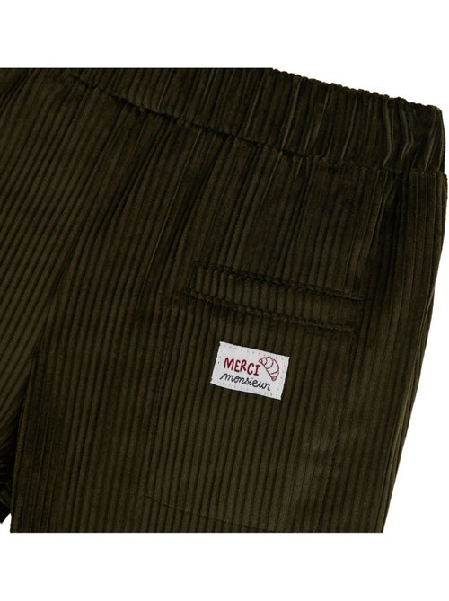Pantalon bébé en velours côtelé pistache - Kiabi