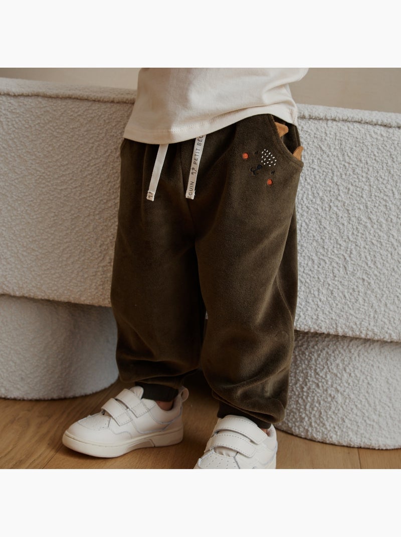 Pantalon bébé en velours ginkgo Vert - Kiabi