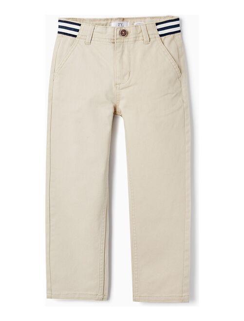 Pantalon beige pour garçon avec élastique à la taille ATLANTIC COMPANY - Kiabi