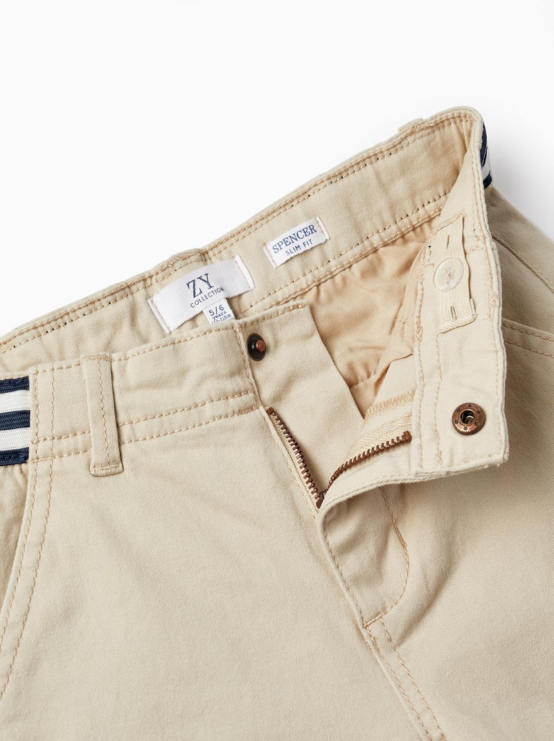Pantalon beige pour garçon avec élastique à la taille ATLANTIC COMPANY Beige clair - Kiabi