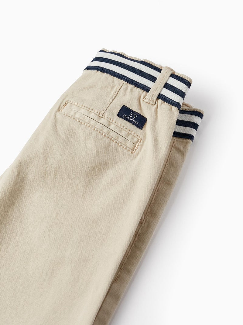 Pantalon beige pour garçon avec élastique à la taille ATLANTIC COMPANY Beige clair - Kiabi