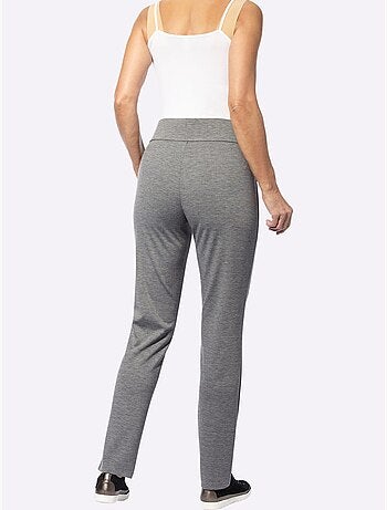 Pantalon élégant avec ceinture élastique et coutures affinantes - Taille courte - Moda Vilona