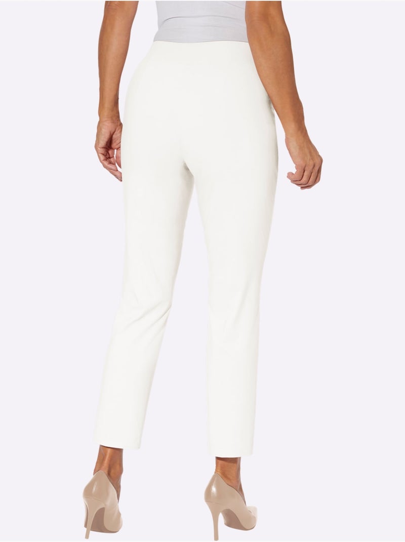 Pantalon bengaline - taille courte - moda vilona Ecru - Kiabi