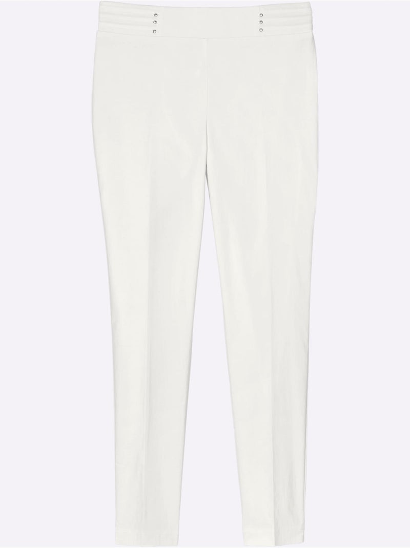 Pantalon bengaline - taille courte - moda vilona Ecru - Kiabi