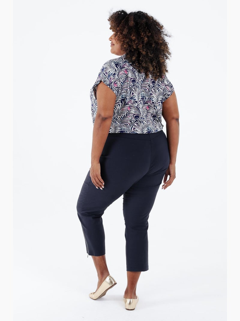 Pantalon bengaline 3/4 uni PAPRIKA Blanc - Kiabi