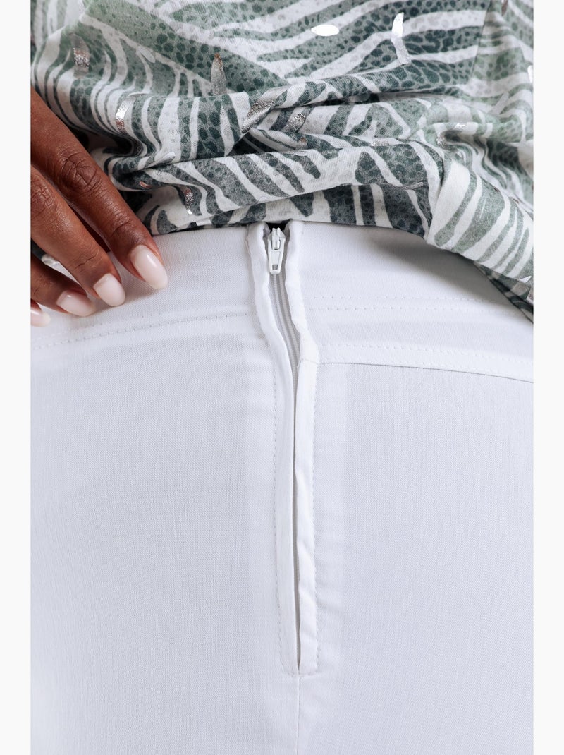 Pantalon bengaline 3/4 uni PAPRIKA Bleu marine - Kiabi